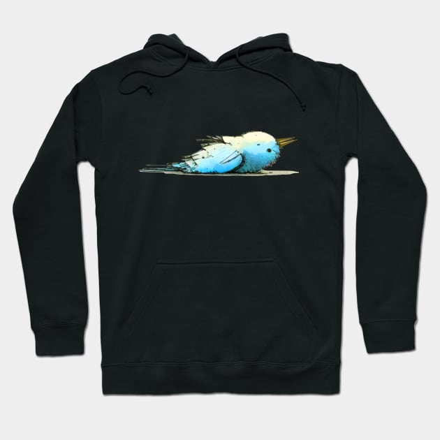 The Blue Bird Social Media is Dead to Me, No. 5: on a Dark Background Hoodie by Puff Sumo
